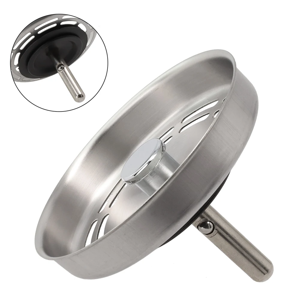 Kitchen Sink Waste Drain Filter Replacement Strainer with Rubber Seal for Basin Bath and Shower Drain Dirt Protection