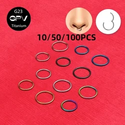 10/50/100PCS G23 Titanium Nose Ring Punk Men's And Women's Piercing Jewelry Septum Ring Tragus Piercing Fashion Earrings