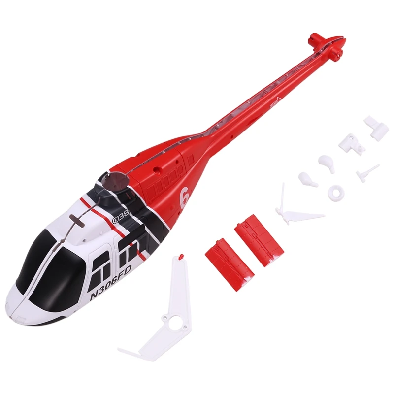 RC Toy Helicopter Upgrade C138 Fuselage Shell Kit for RC ERA C138 Bell 206 1:33 RC Toy Helicopter Parts Red