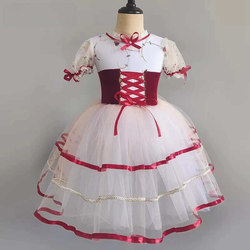Girls' tutu professional group dance costumes New Giselle lace-up tutu performance agency performance costumes