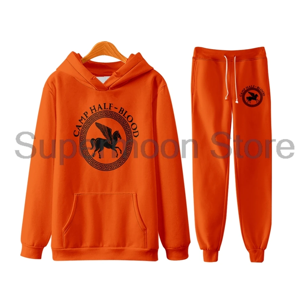 

Camp Half-Blood Orange Hoodies Jogger Pants Two Piece Set Sweatshirts+Sweatpants Women Men Trendy Outfit Sets
