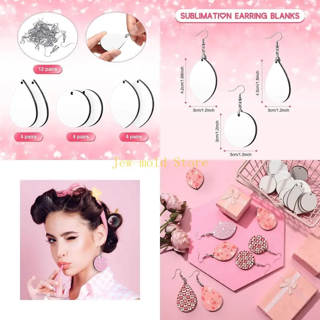 

C71B 24x/Set Sublimation Серьговые бланки залеза слеза
