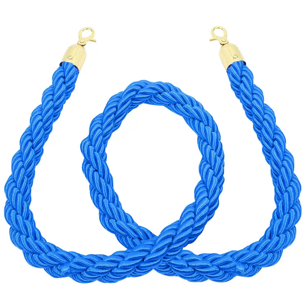 Queue Line Barrier Rope Hooks Braided Design For Crowd Control Safety Barriers Indoor Outdoor Use Hotel Mall School Event