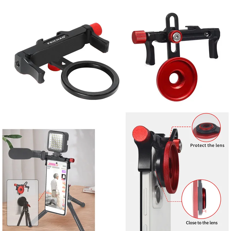 

37 мм держатель фильтра для объектива телефона, удлинитель, зажим для телефона, светильник для холодной обуви, крепление для микрофона для iPhone/Huawei/Samsung 6-7 дюймов