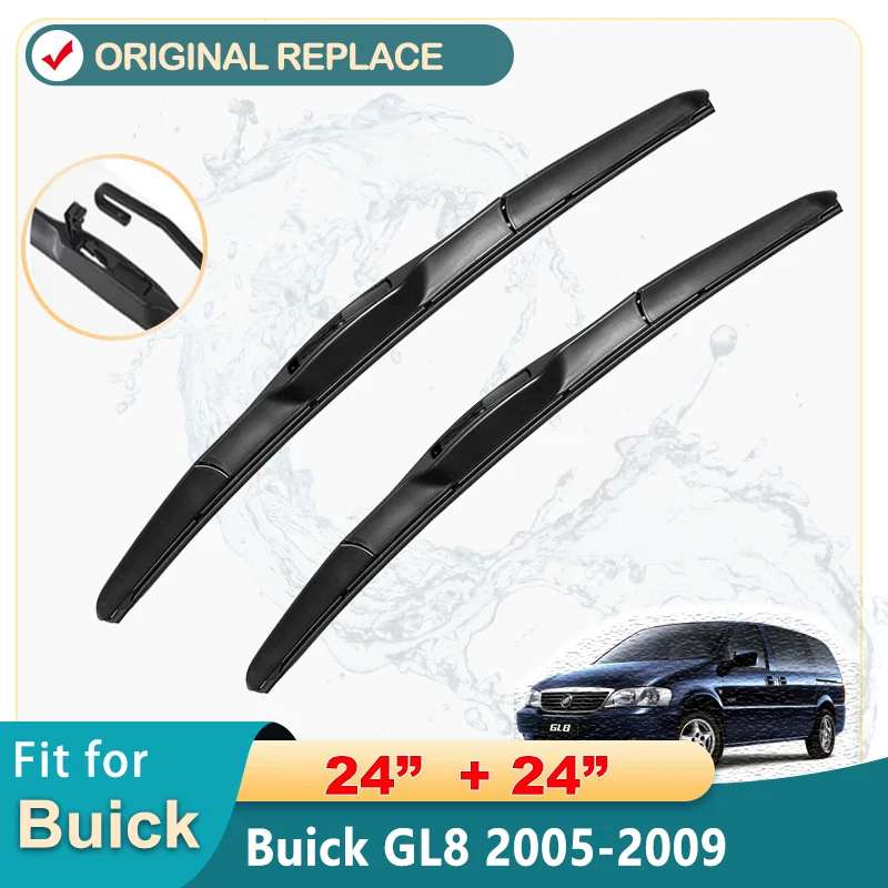 

For Buick GL8 2005-2009 24"+24" Car Accessories Front Windscreen Wiper Blade Brushes Wipers U Type J Hooks 2009 2008 2007 2006