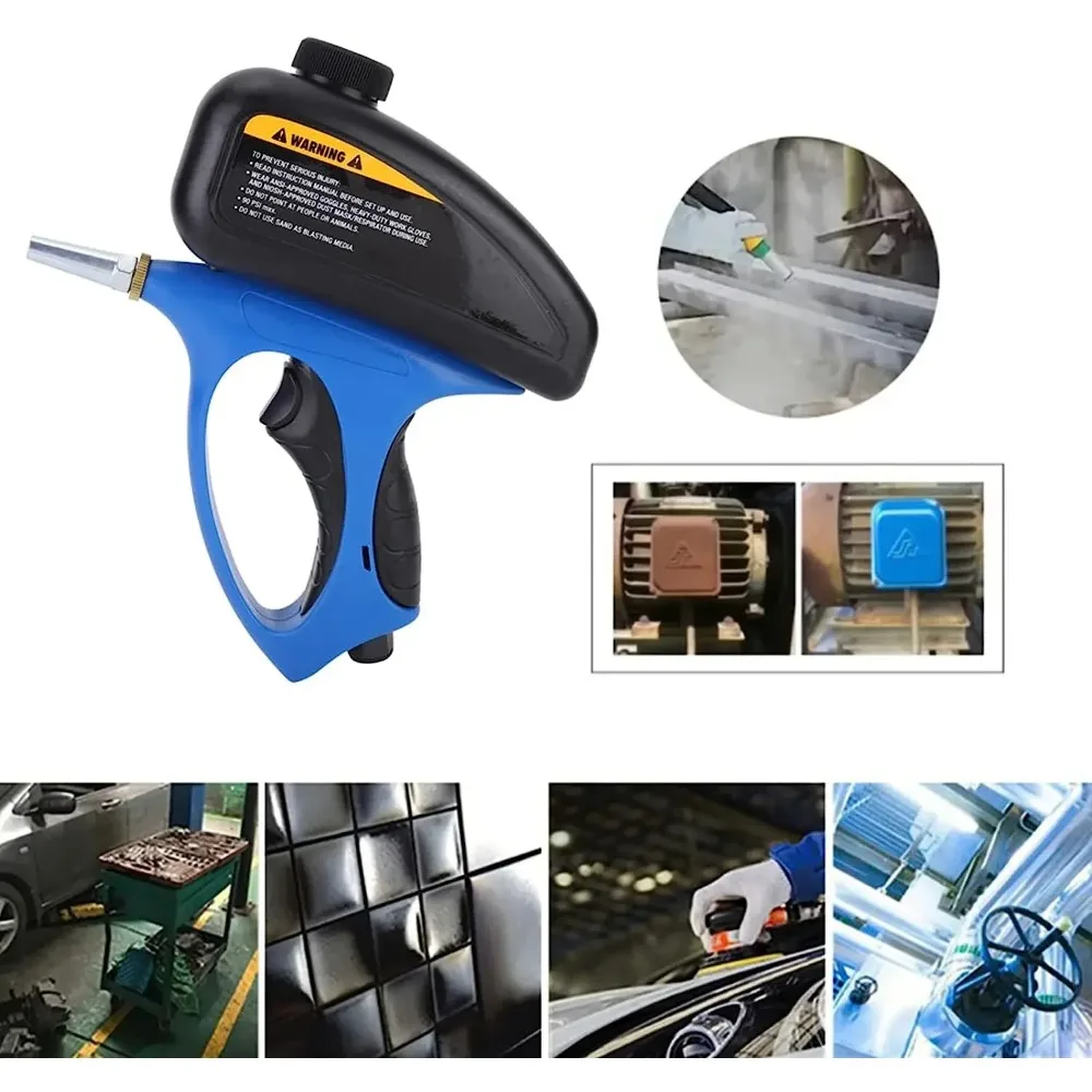 90PSI Handheld Gravity Sandblaster Gun-Pneumatic Paint/Rust Removal Tool with High-Pressure Air Blasting for Surface Protection