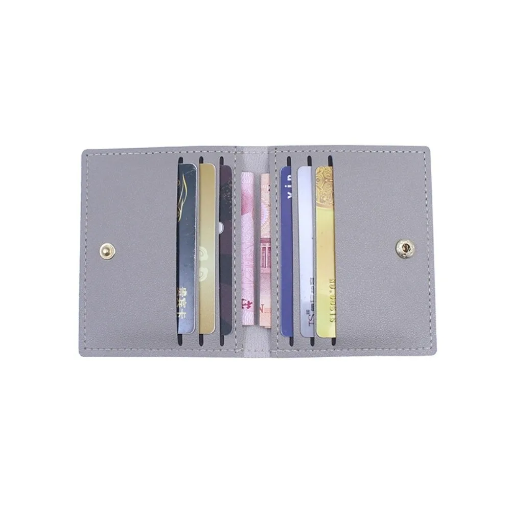 Portable Pu Leather Card Bag Compact Anti Demagnetization ID Card Case Slim Multi Card Slot Coin Pouch Simple