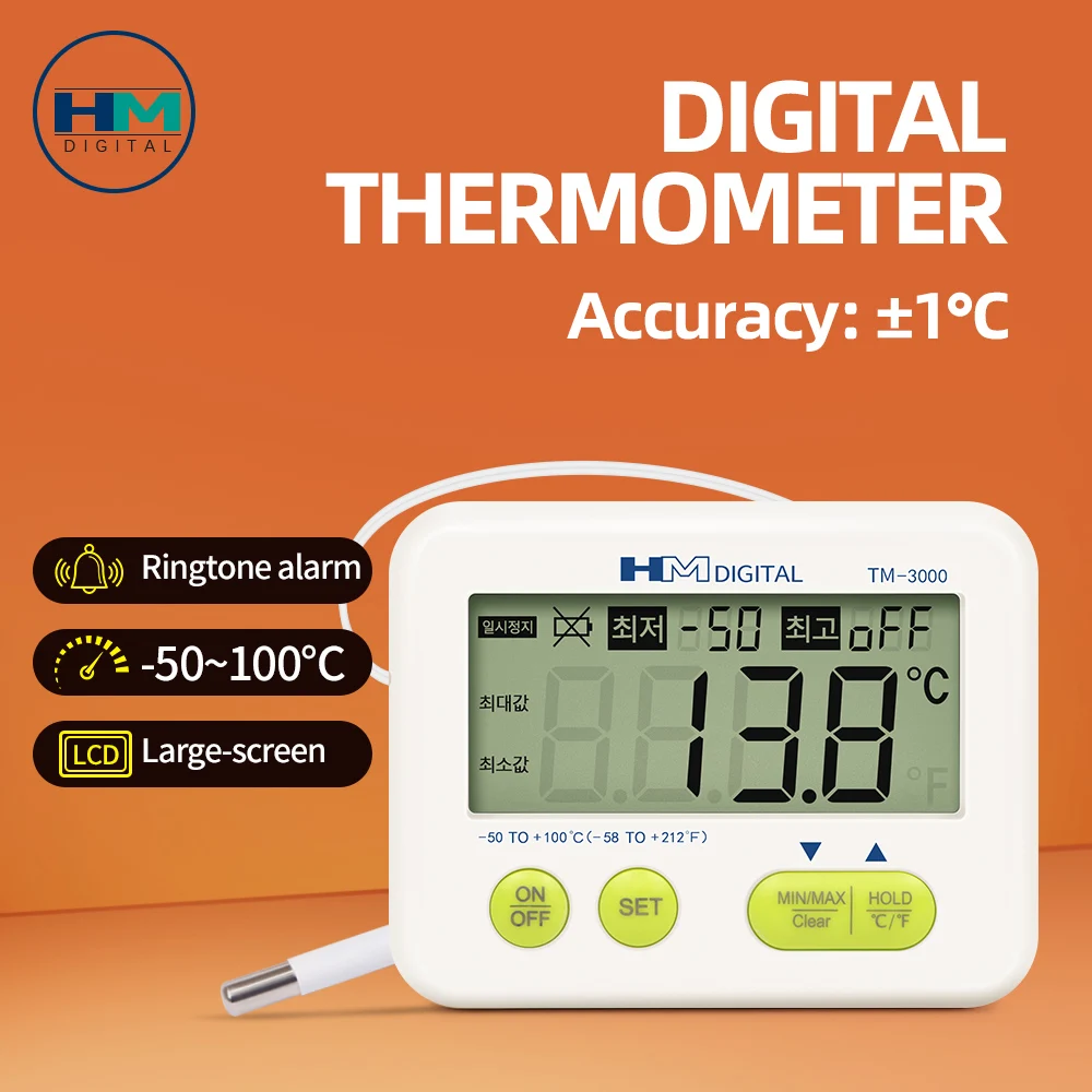 TM-3000 Digital Thermometer Household Mini Temperature Controller Portable Refrigerator Detection Thermometer With Sensor