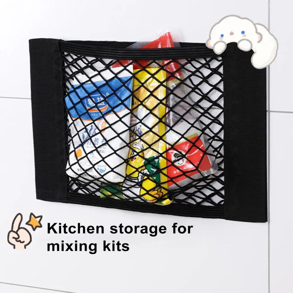 Storage Net Bag Storage Mesh Bag Organizer Mesh Pouch for Underwear Sundries Storage with Fastener Tape Hollow Visible Plastic