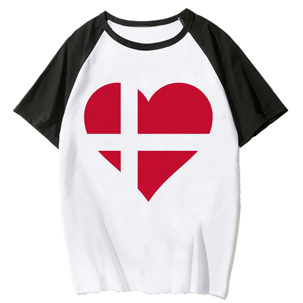 Denmark t shirt women funny Tee female harajuku anime clothing