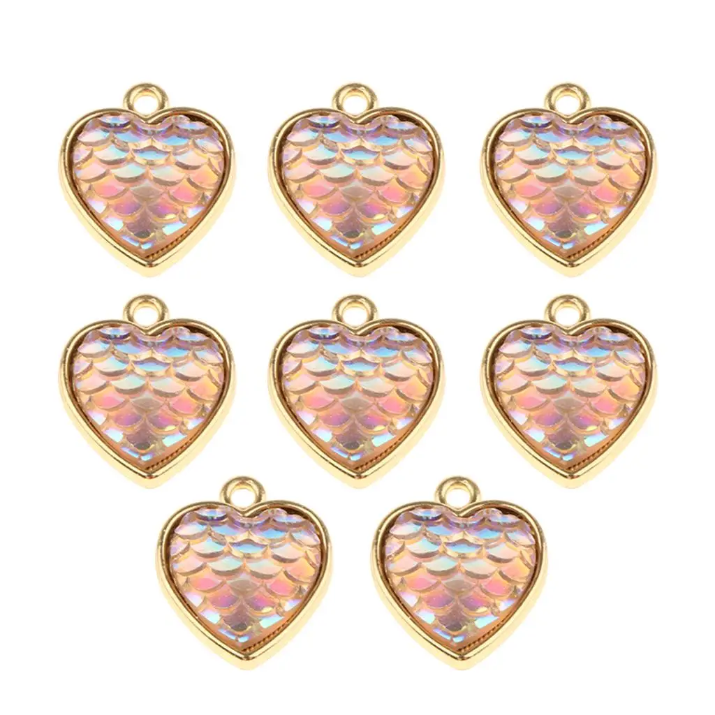 8 шт., подвески-бусины в форме сердца