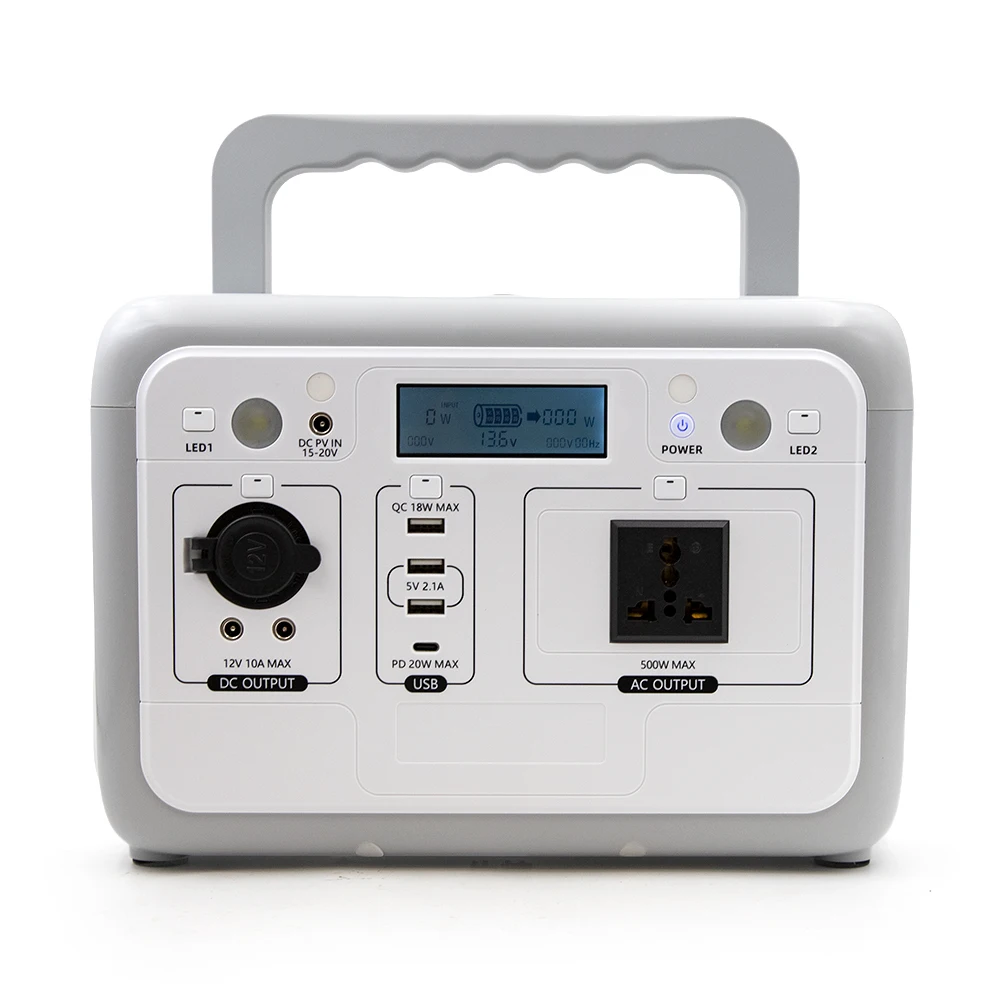 

500W Portable Lifepo4 Rechargeable Electric Solar Generator Emergency Backup Solar Camping Power Station for Fridge and TV