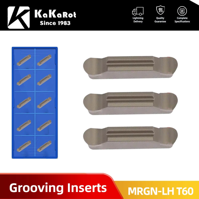 KaKarot 10pcs Cermet Insert Steel MRGN300 LH MRGN200 MRGN300 MRGN400 MRGN500 LH Slot Grooving T60 LatheCNC Cutter