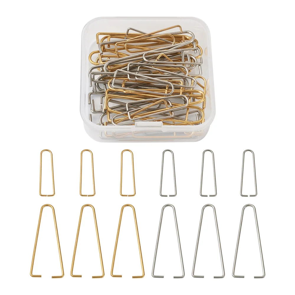 

40pcs 304 Stainless Steel Ice Pick Pinch Bails Pendant Clips Clasp Hook for Necklace Earrings Jewelry Beads Accessories Making