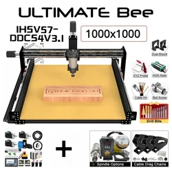 20% BulkMan 3D Black 1000x1000 ULTIMATE Bee CNC Machine Full Kit with DDCS4V3.1-with-IHSV57-180W CNC Wood Router Working Machine