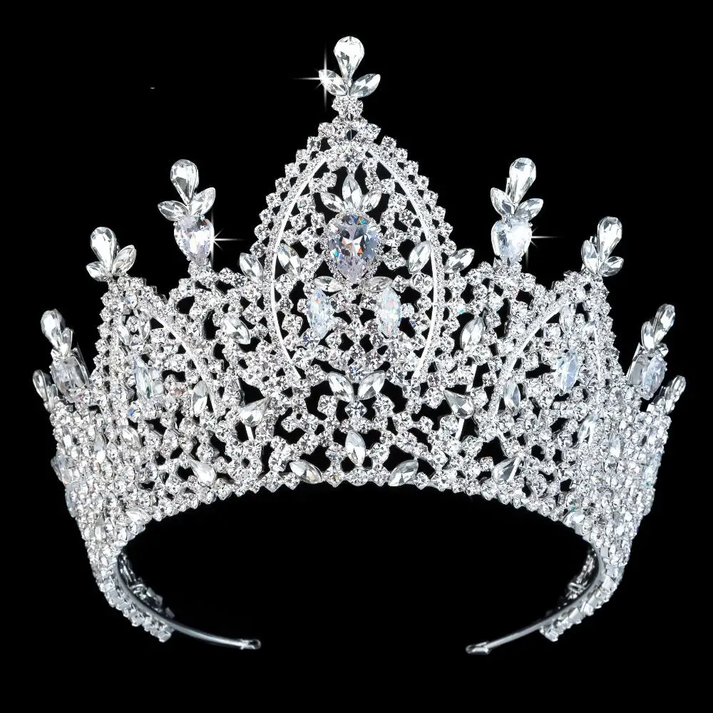 

Luxury Sliver Tiara Royal Queen Bridal Crown For Women Wedding Hair Accessories Pageant Diadem Zirconia Imperial Crowns Jewelry