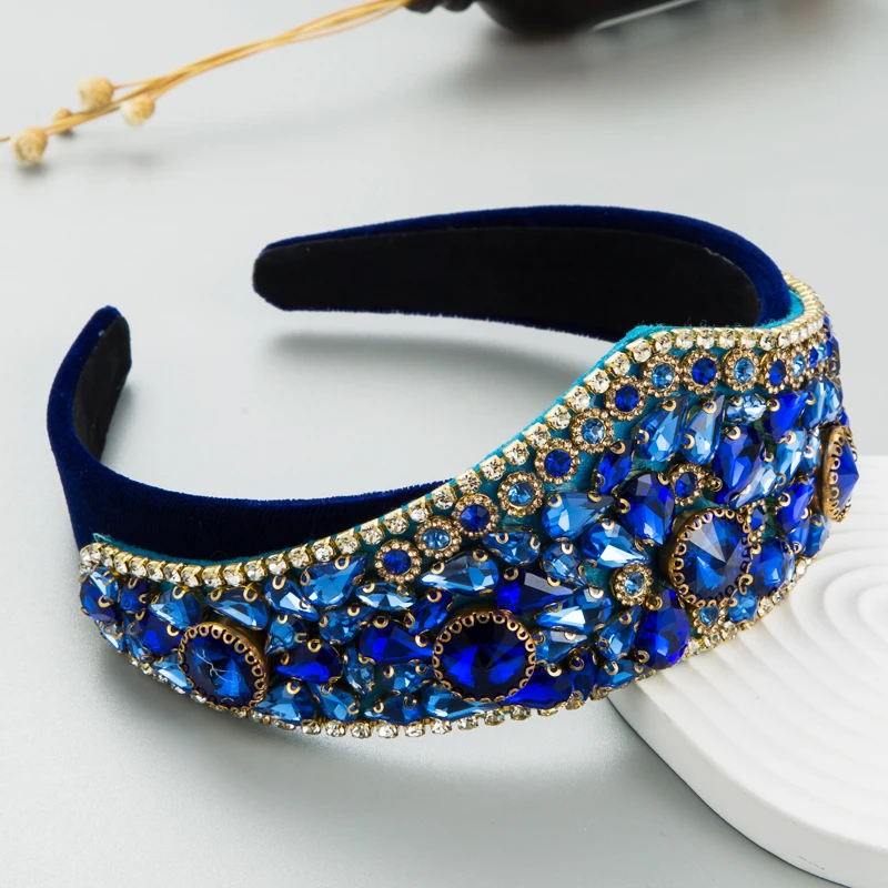 New Headband Baroque Retro Exaggerated High Head Top Korean Wide Edge Hair Accessories Headband