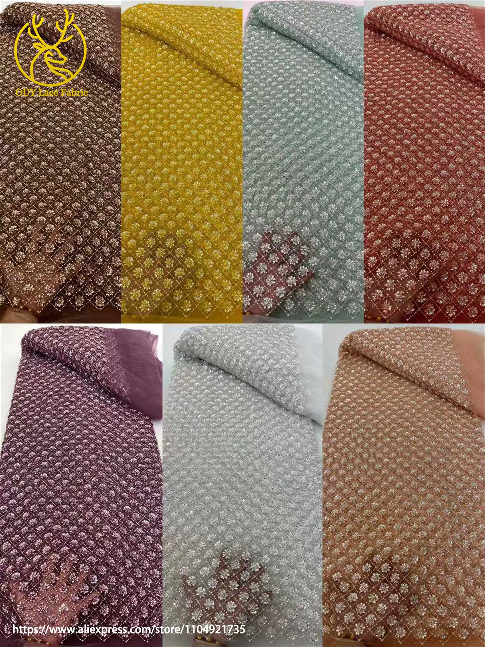 Белое свадебное платье, элегантное французское платье с вышивкой блестками, тюлевая кружевная ткань, африканская нигерийская кружевная ткань для жениха, расшитая бисером