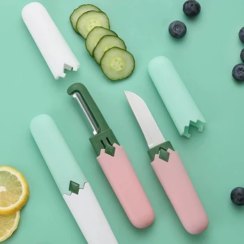 다기능 가정용 스테인레스 스틸 페어링 나이프, 과일 나이프 필러 나이프, 스크레이퍼 나이프, 멜론 과일 강판 칼, 2 인 1 