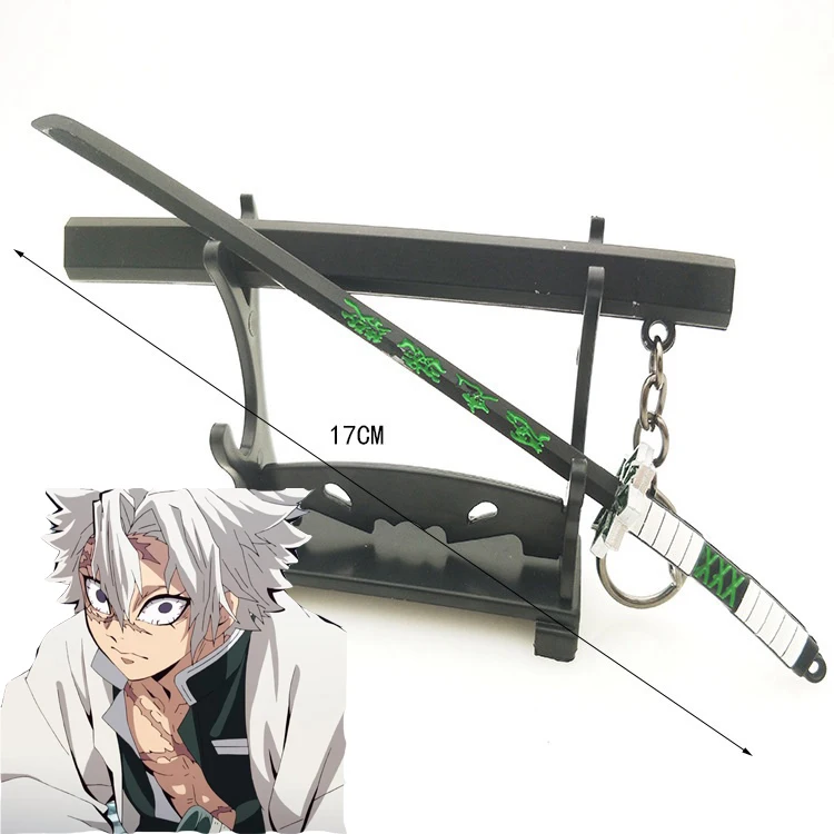 6,7 Zoll Metall-Dämonentöter-Katana Anime Kimetsu No Yaiba Tanjirou Ninja-Messer Echtes Japanisches Katana Mini-Samurai-Säbel Spielzeug Geschenk