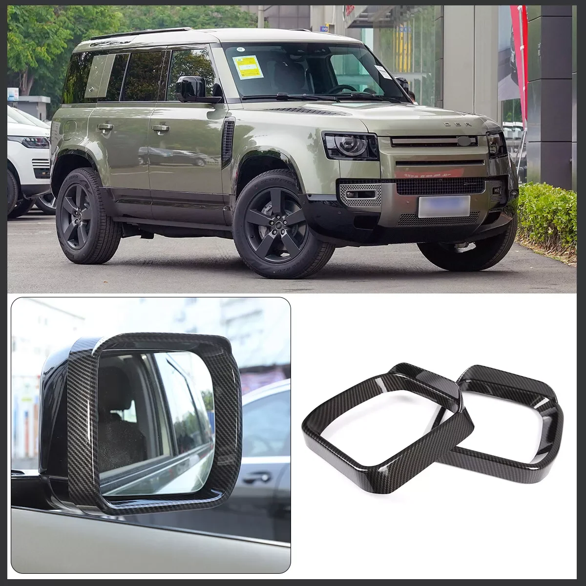 Carbon Fiber Color Rearview Mirror Cover for Land Rover Defender 90 110 2020-22