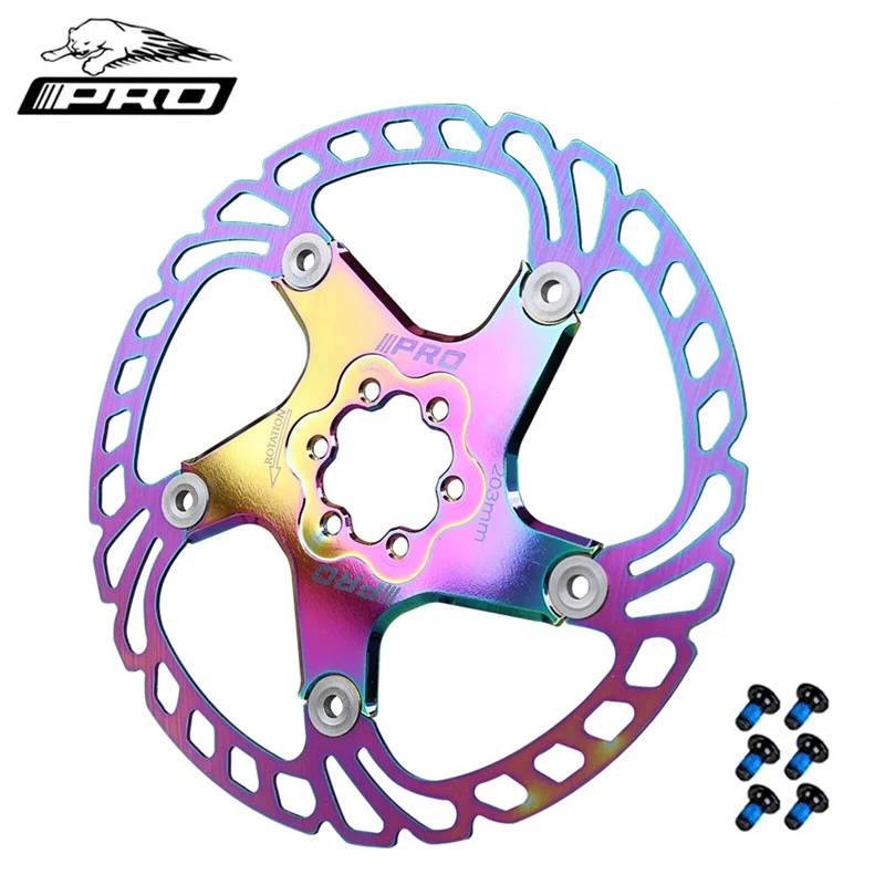 IIIPRO Mountain bike thickened floating rotor 140mm 160mm 180mm 203mm road bike strong cooling disc brake rotors rainbow MTB