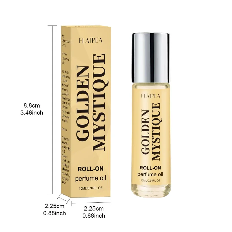 10ML Golden RollOn Parfum huile essentielle longue durée frais irrésistible Date pour hommes femmes Eau De Parfum taille De voyage Rollerball
