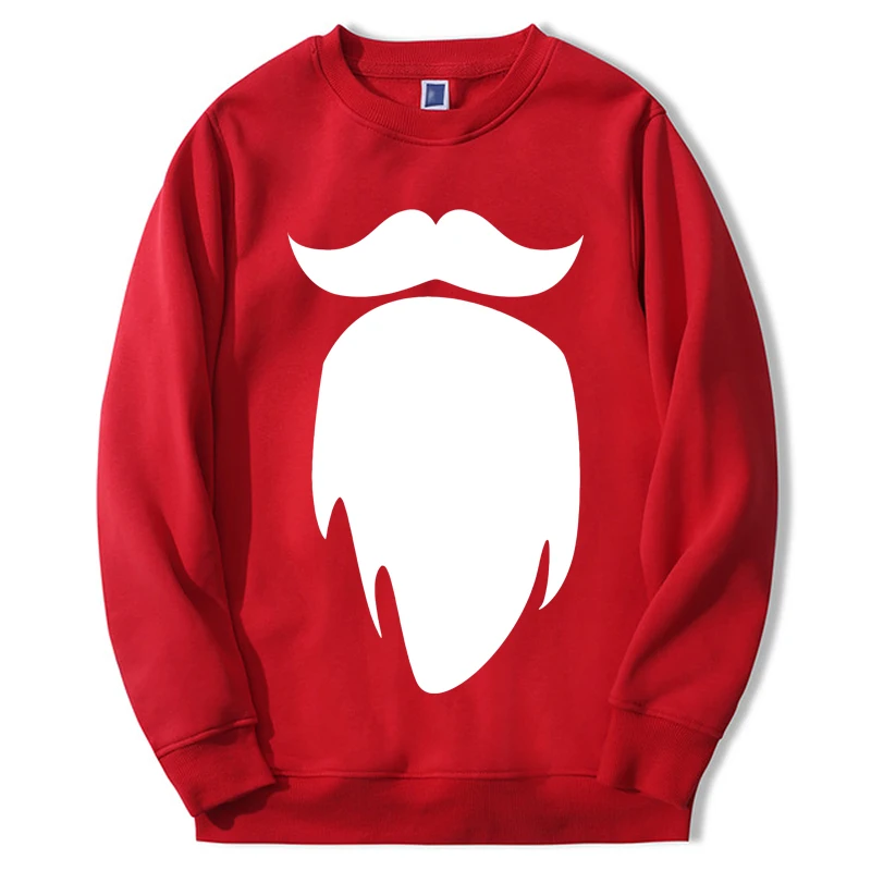 

Christmas Hoodies Santa Beard Mustache X-mas Art Sanata Claus Fashion Harajuku Round Neck Sportswear Bodywarm Clothes Oversized