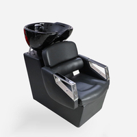 2 in 1 Wholesale Washing Shampoo and Barber Chairs Black Professional Massage Electric Luxury Barber Chair for Salon