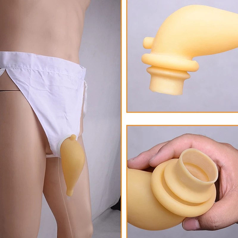 Medical Silicone Urine Collector Bag Older Male Female Reusable Urine Bag Urinal Pee Holder Collector Urinary Incontinence