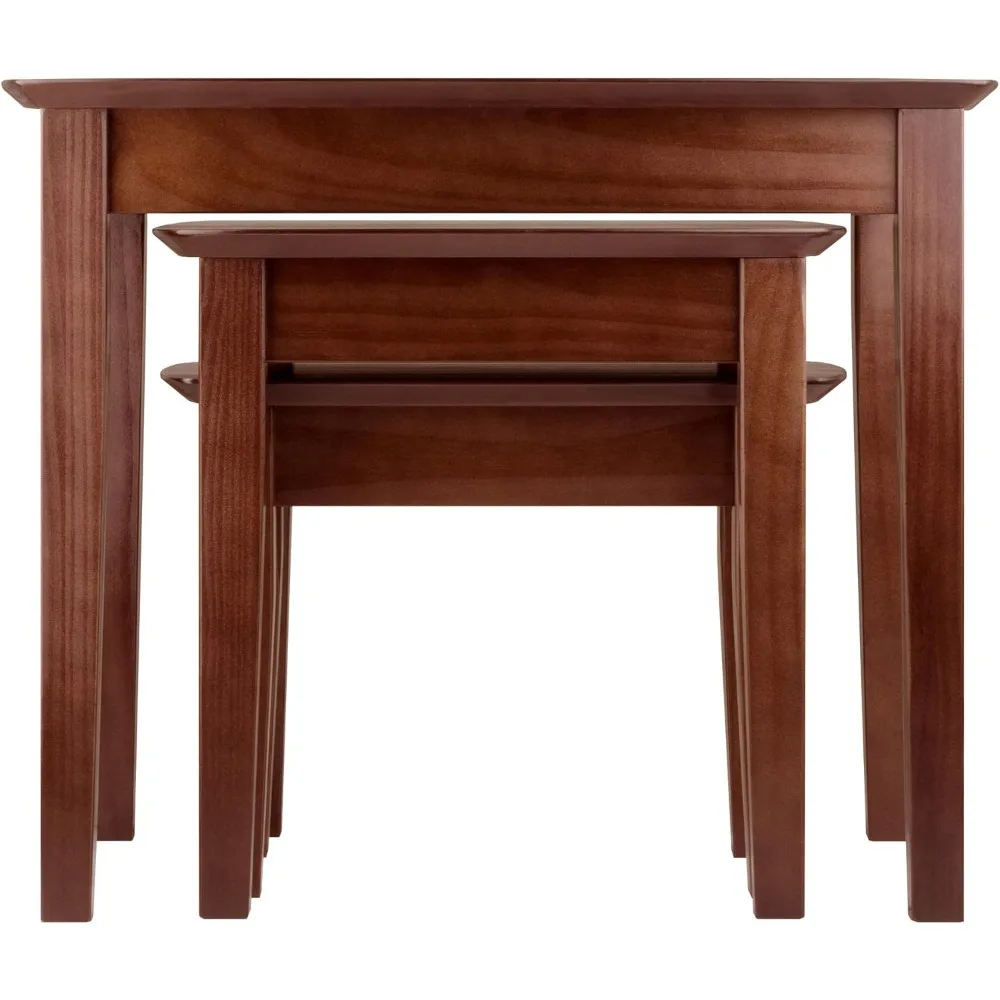 طاولات متداخلة من مجموعة Walnut Finish Bradley مقاس 21.9، 17.9، و14 ارتفاعات