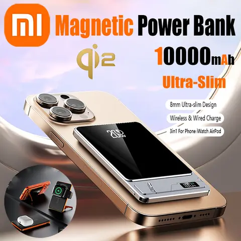 Xiaomi 10000mAh Ultra-thin Magnetic Power Bank Fast Charging Portable External Battery  Samsung for iPhone Magsafe Powerbank