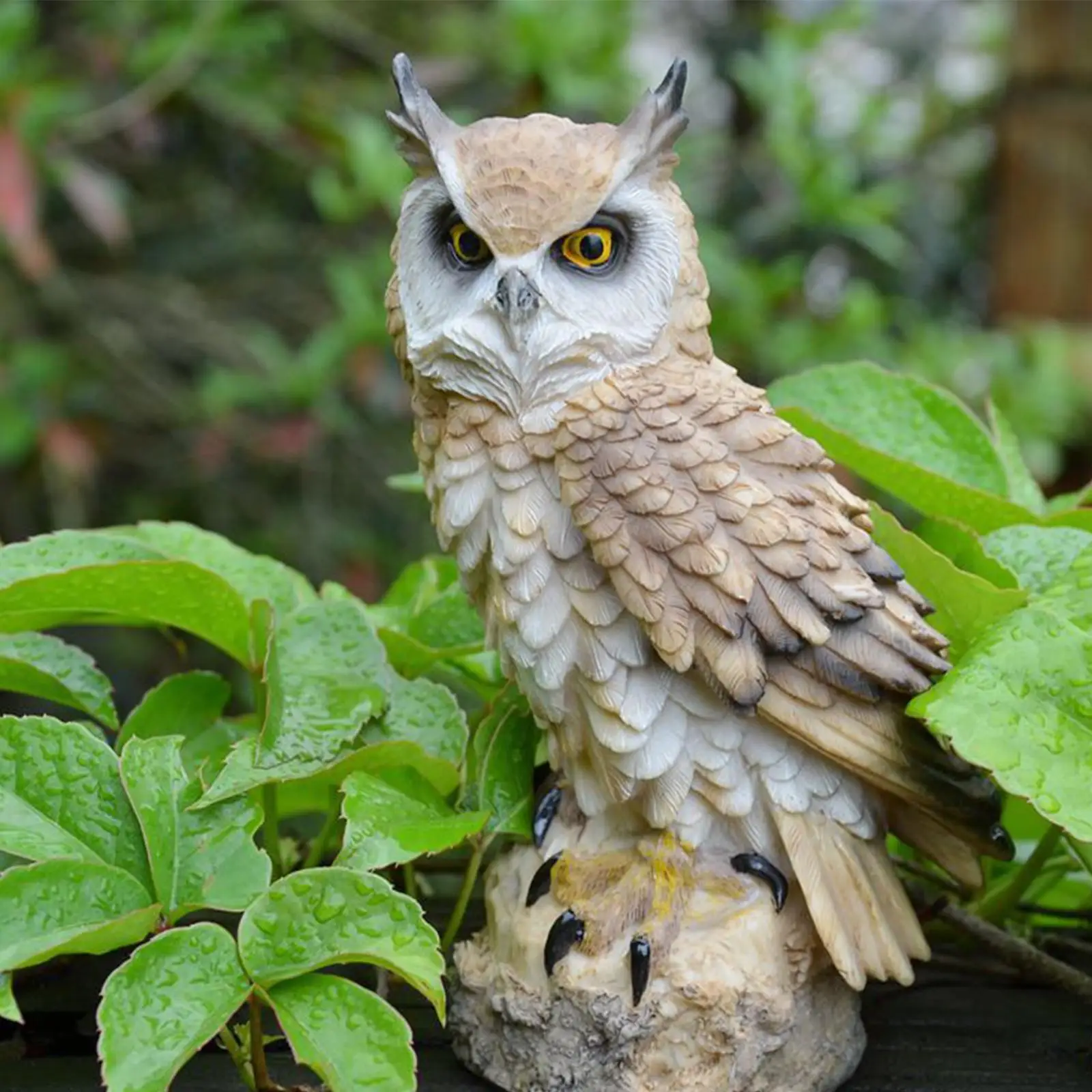 Owl Decoy Garden Statue Outdoor Decoration to Scare Landscape Sturdy , to Protect Fruit and Vegetables from Birds Vivid