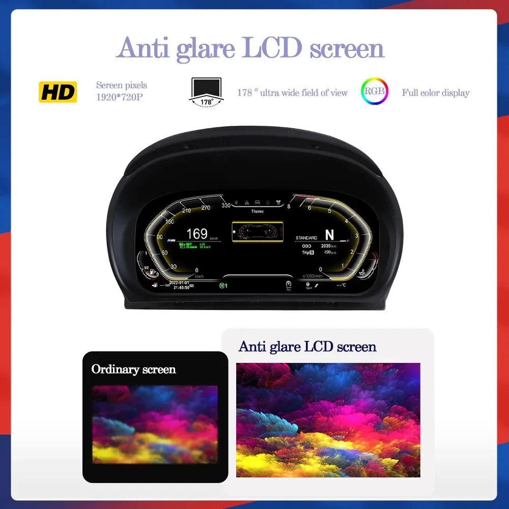 ل 3 سلسلة E90 E91 E92 E93 2005-2012 سيارة الرقمية العنقودية قياس لوحة القيادة لوحة ال سي دي قمرة القيادة عداد السرعة مقياس سرعة الدوران سيارة #5