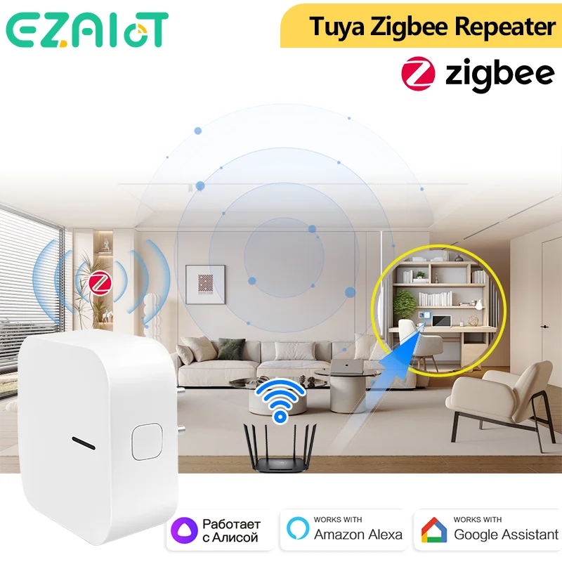 Tuya ZigBee Signal Extender Zigbee Amplificador Repeater Smart Home Automation Devices Signal Extender Works with Zigbee Gateway