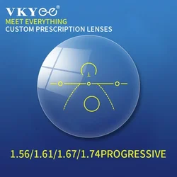 Óculos multifocais progressivos cr39 lentes ópticas 1.56/1.61/1.67/1.74 lentes de prescrição personalizadas profissionais