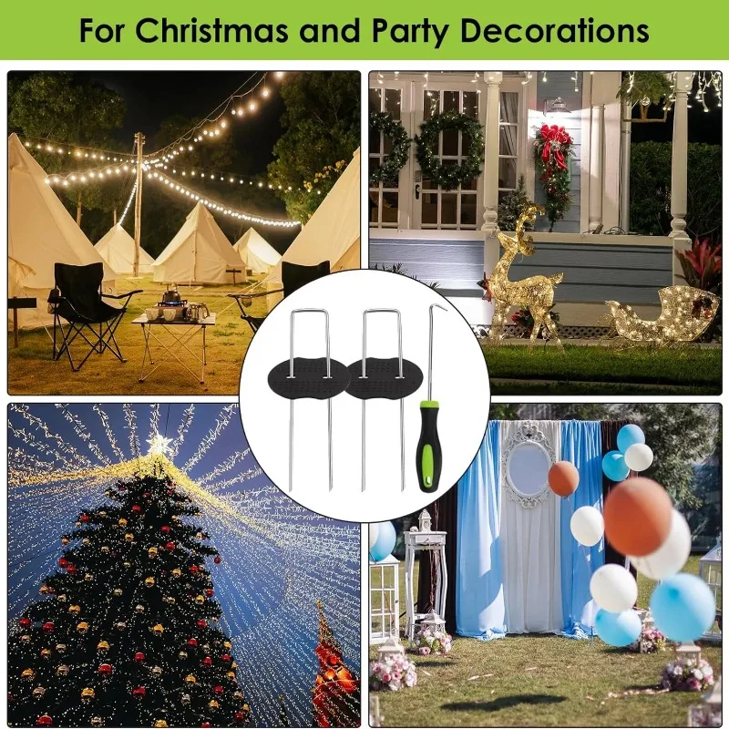 

Набор U-образных грунтовых колышков и шайб (1 комплект), для крепления к земле на открытом воздухе и в саду, идеально подходят для фиксации искусственной травы и многого другого.