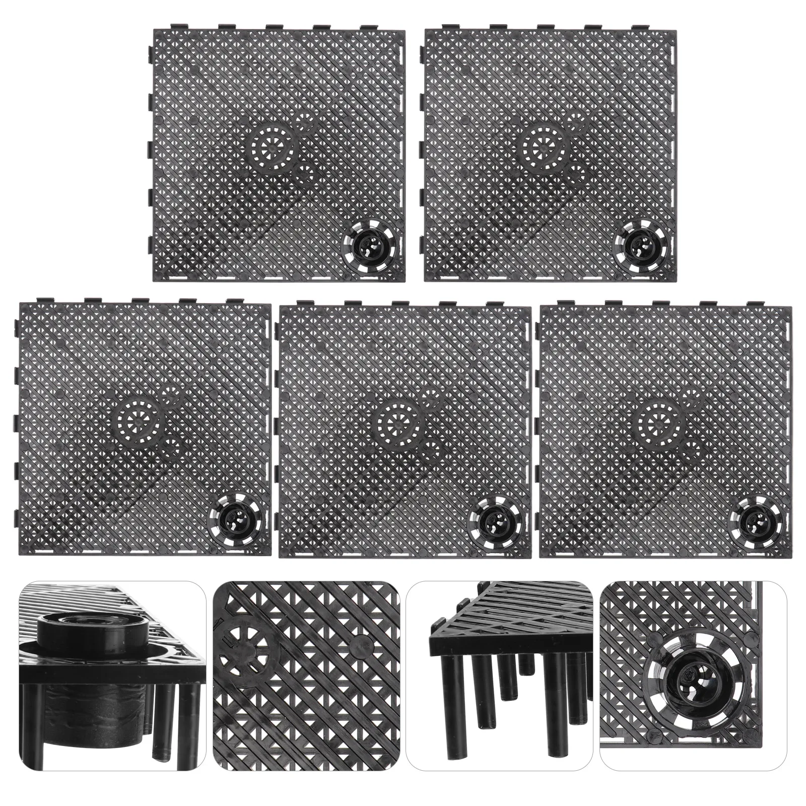 

5pcs Bottom Filter Plates Black Interface for Fish Tank Divider Aquarium Supplies Sand Boards Pet Accessories