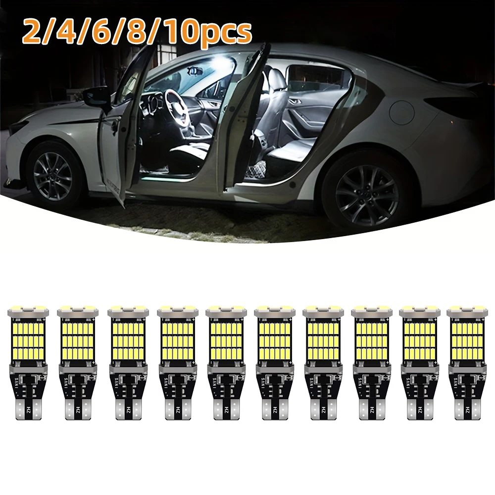 

10PCS Super Bright T15 LED License Plate Light Bulbs 50,000 Hrs Life Error-Free Aluminum Heat Dissipation for Interior Dome LED