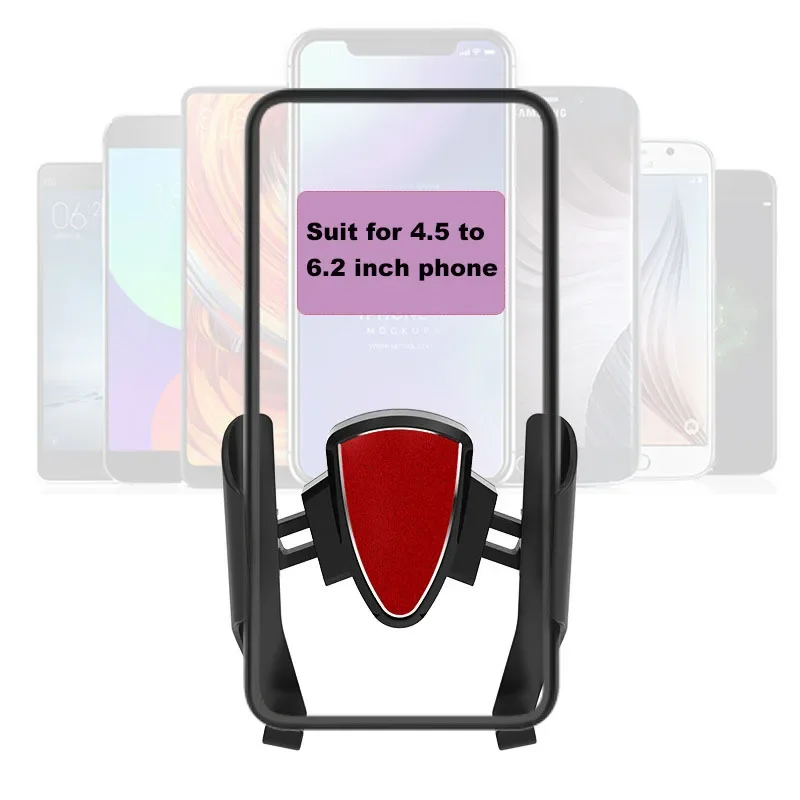 

Car gravity mobile phone bracket Aluminum alloy bracket Car air outlet elastic linkage bracket snap type bike phone holder