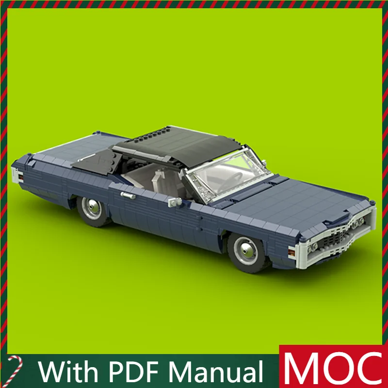 Popularny zestaw klocków konstrukcyjnych: elegancki, niebieski model samochodu w stylu vintage, 1319 elementów, szybki pojazd, zabawki dla dzieci i dorosłych, prezent na Boże Narodzenie.