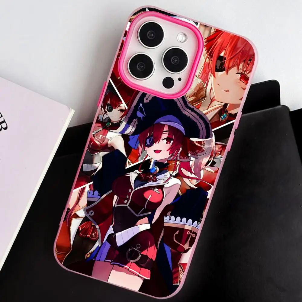 

Holo Houshou Marine Jelly Double layer Rose Red Mobile Phone Case for iPhone 17 16 15 14 13 12 11 Air Pro Max Plus Protective