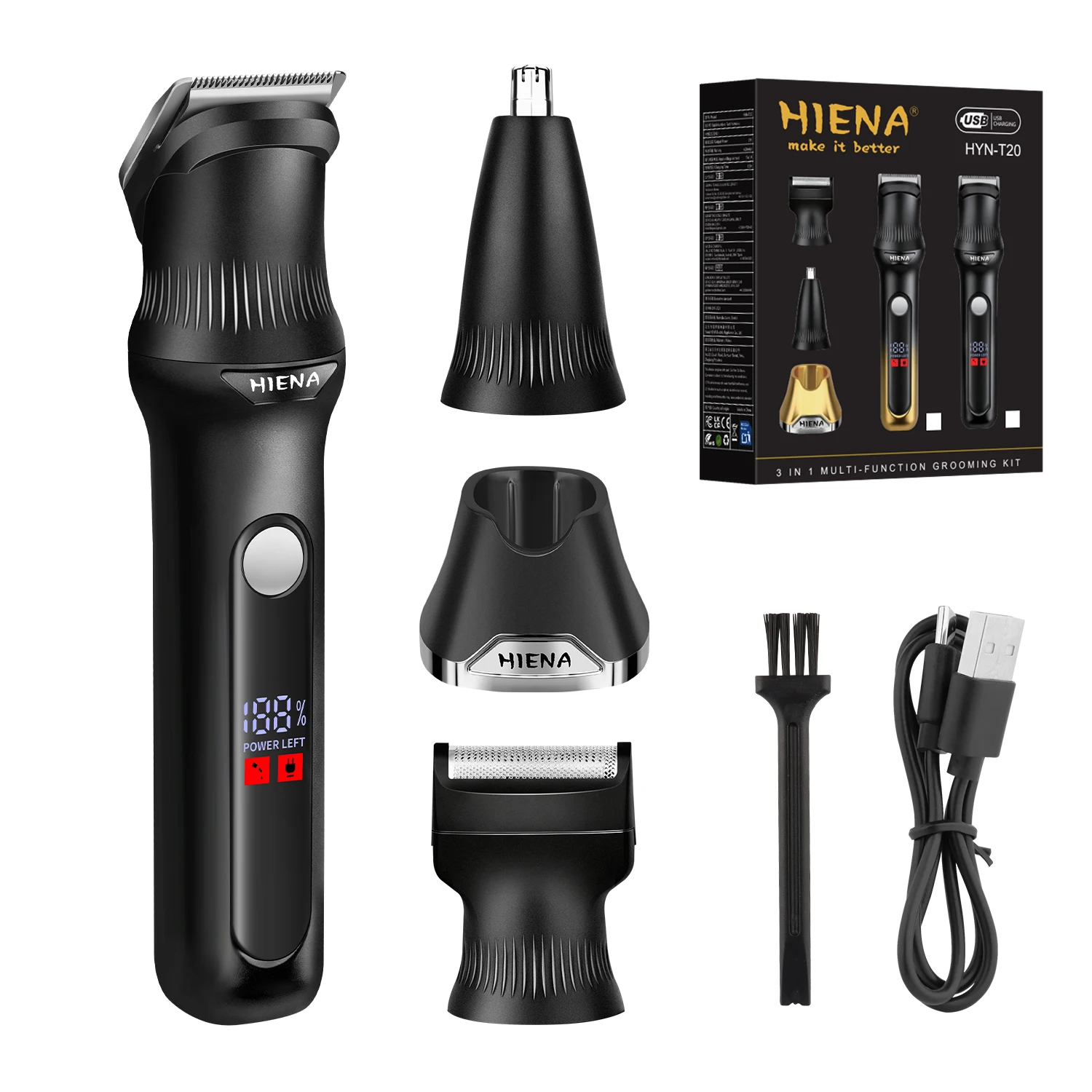 

3 in 1 Electric Nose Ear Hair Trimmer Painless Rechargeable Eyebrow Beard Hair Clipper Shaver Nose Hair Trimmer new hair trimmer