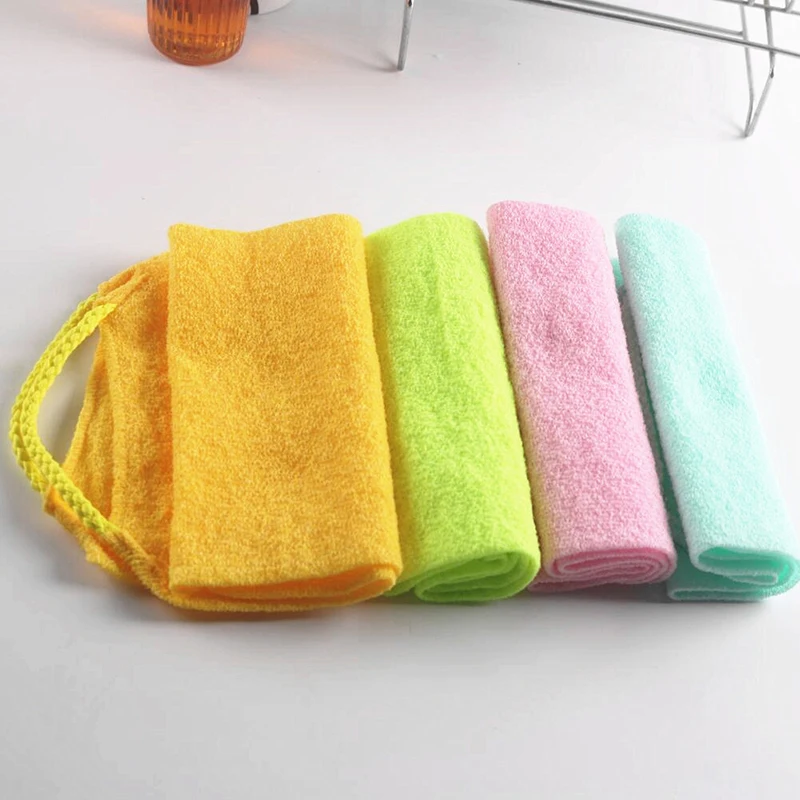 Exfoliating Rubbing Bath Towel Washcloth Elastic Shower Body Scrub Cleaning Massage Bath Towel Strap Body Washing Clean Towel