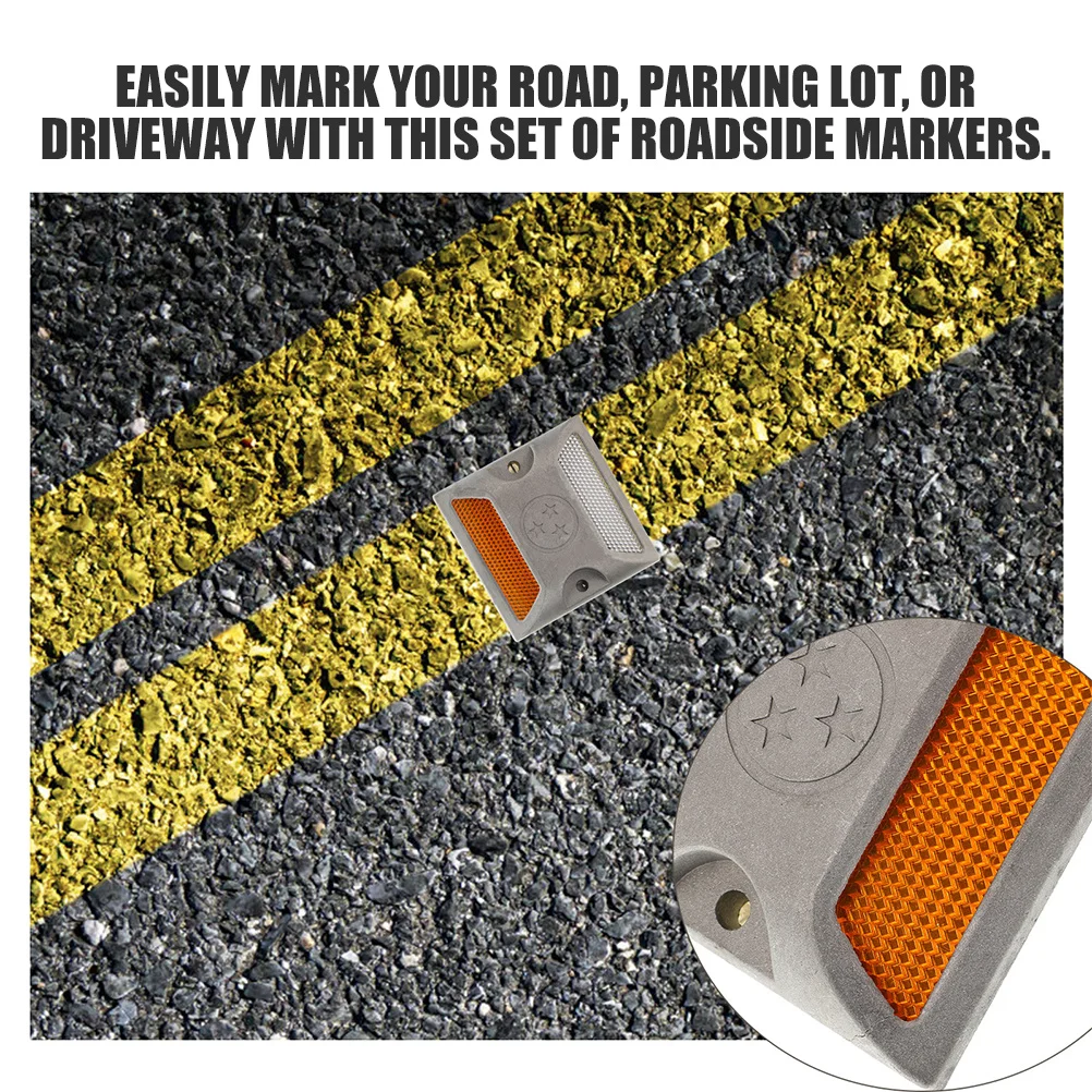 

3Pcs Road Markers Sturdy Outdoor Weatherproof Reflective Driveway Markers Emergency Flashing Accessories Driveway Marker