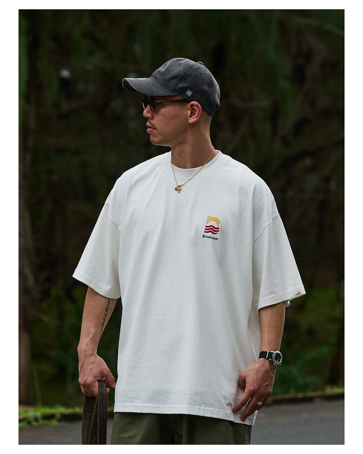 

Sunset Printed T-shirt Men's Summer Fashion Loose and Comfortable Short-sleeved Cotton Crew Neck Top Men's and Women's T-shirt