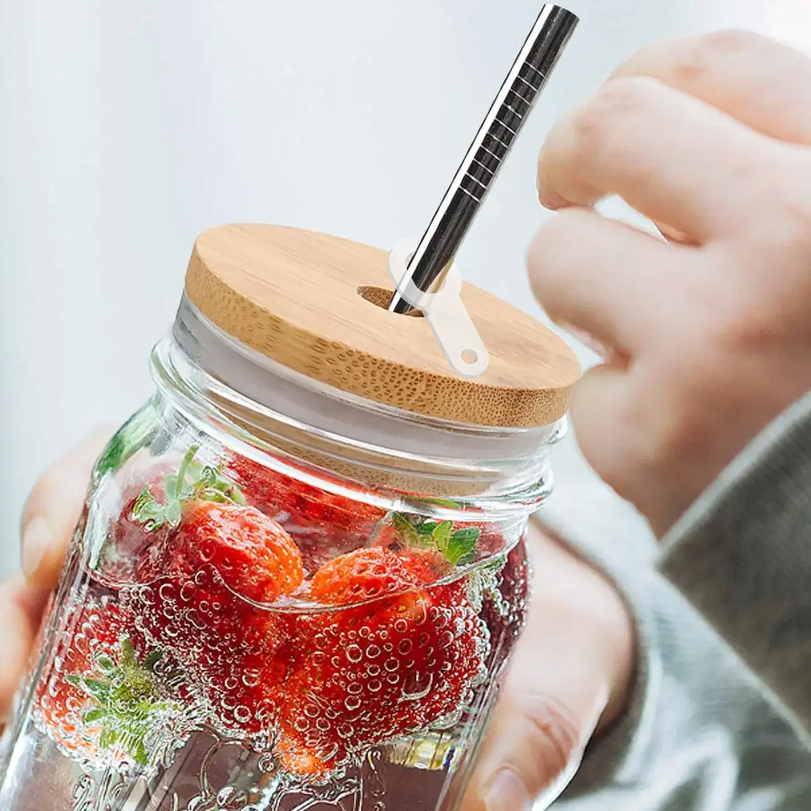 25Pcs Transparent Plastic Straw Charm Clips Reusable Lightweight 08Cm Straw Holder Tumbler Cup Decoration DIY Craft Accessories
