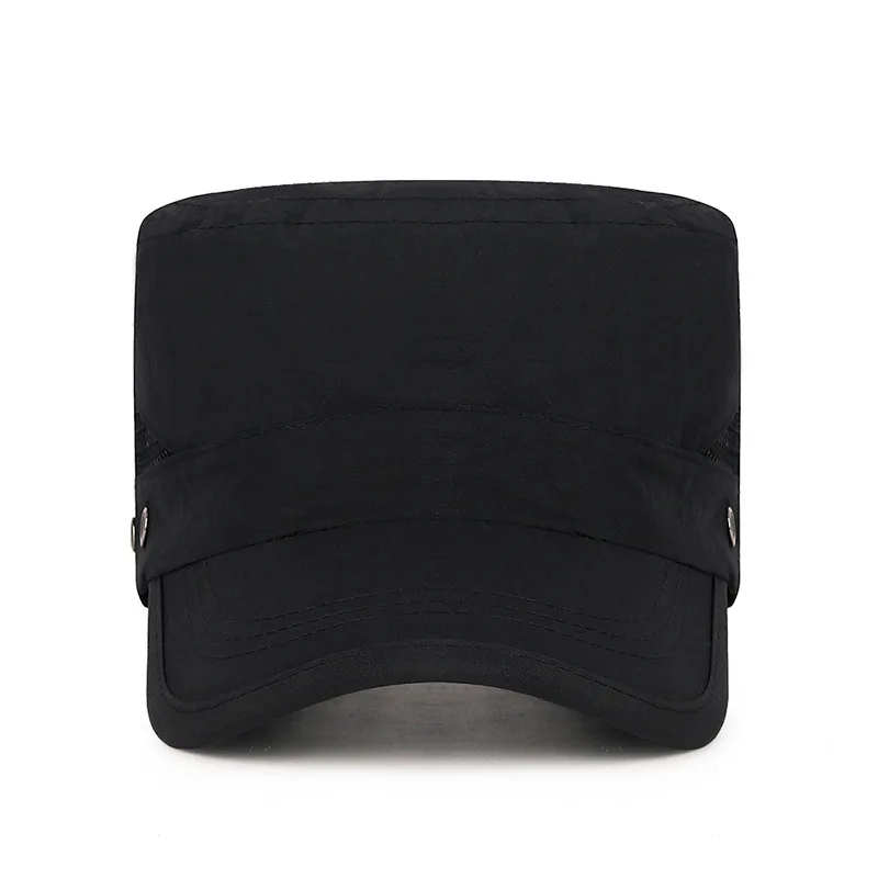 Men's Summer Quick-Dry Flat-Cap Outdoor Cool Breathable Sports Hat with Adjustable Netting Sun Protection Sun Hat