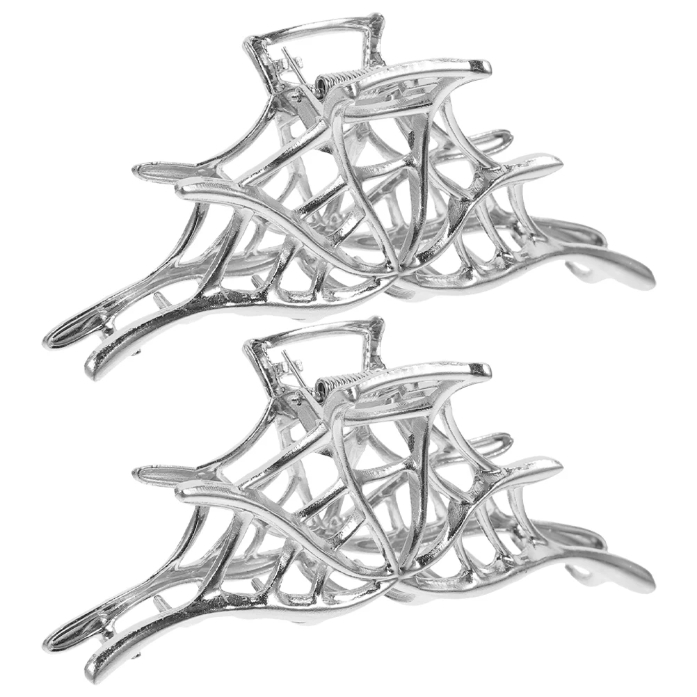 

2Pcs Metal Spiderweb Claw Clips Durable Hair Accessories Women Girls Bobby Pins Daily Party Stylish Fashion Hairpins