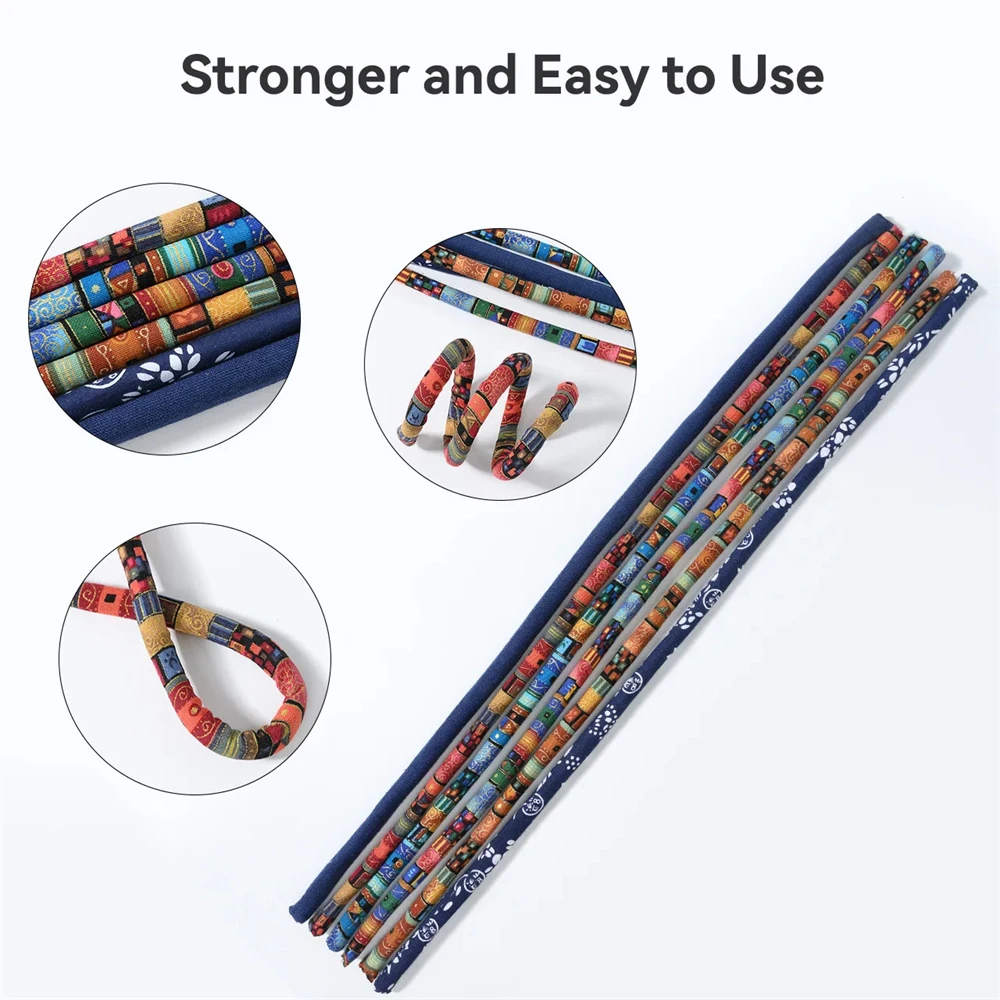 1pc Colorful Bendable Hair Bands Ethnic Style Hair Ropes Ties Horsetail Headband Dreadlocks Long Ponytail Hairpin Hair Accessori